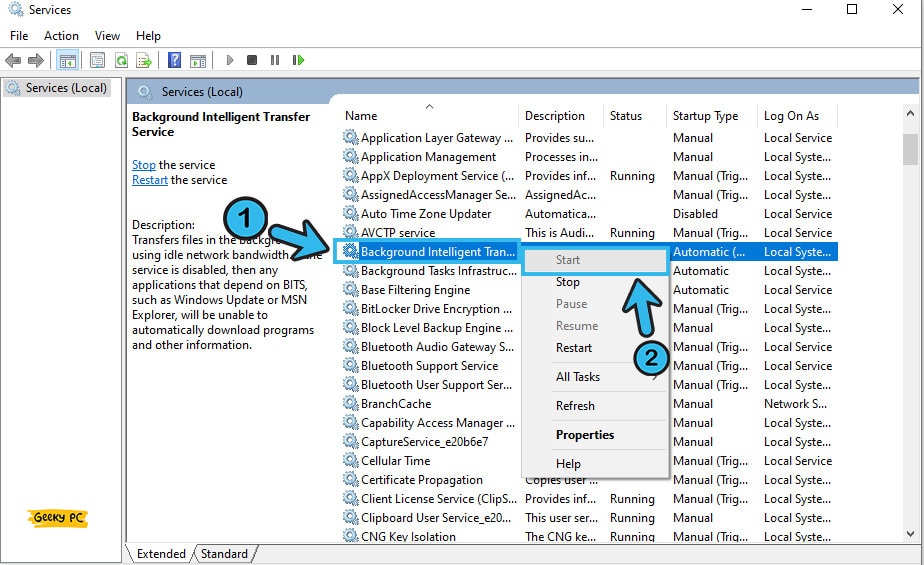 Stop Background Intelligent Transfer Service