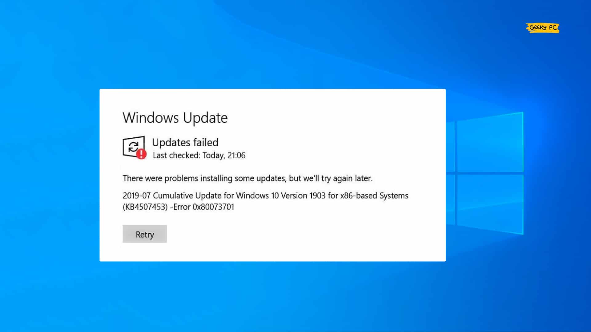 Windows Update Error 80073701