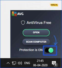 AVG Disable Button