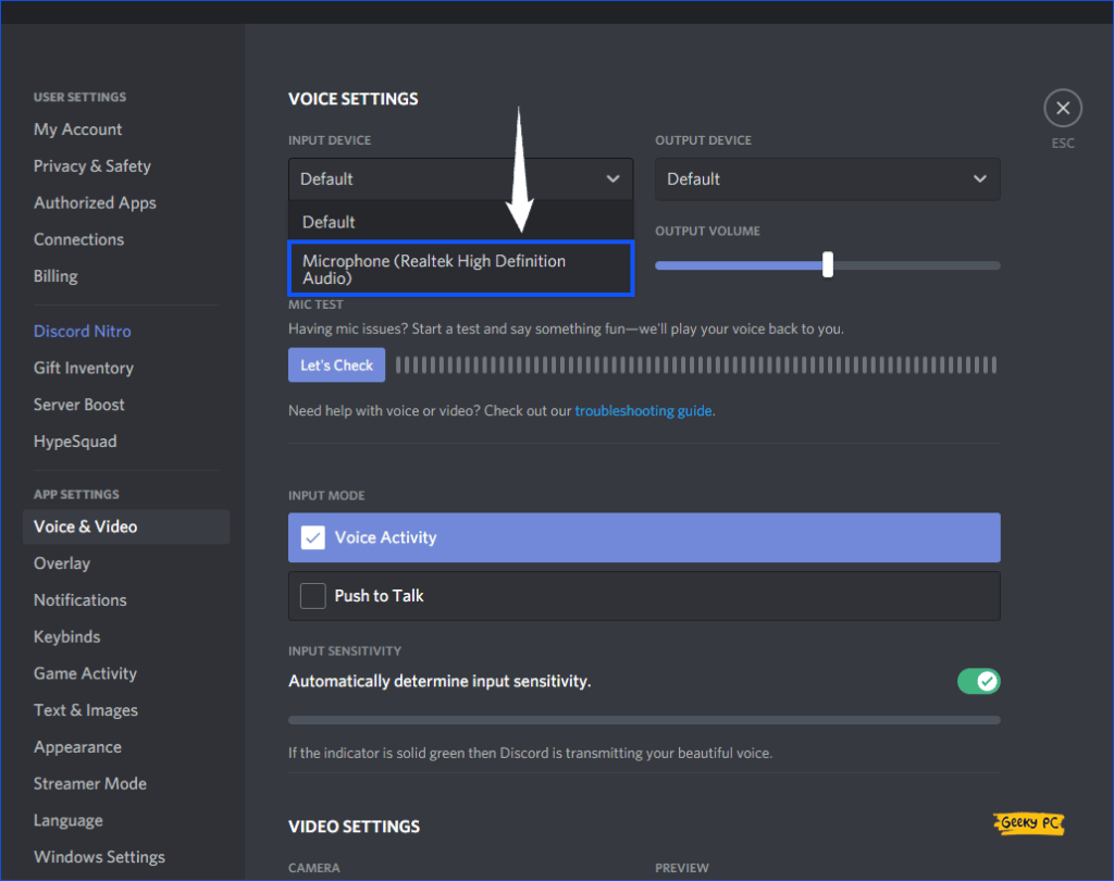 Discord Voice Input