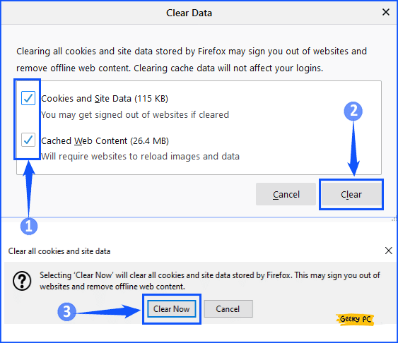 Firefox Clear cache