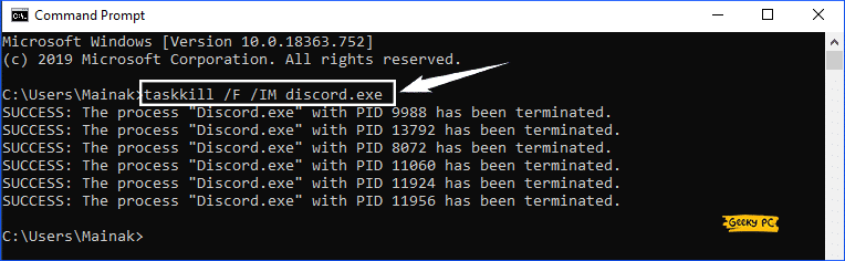 Killing Discord By CMD