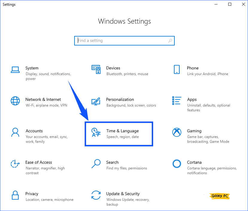 Time & Language Settings