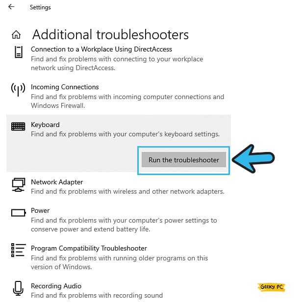 Keyboard Troubleshoot