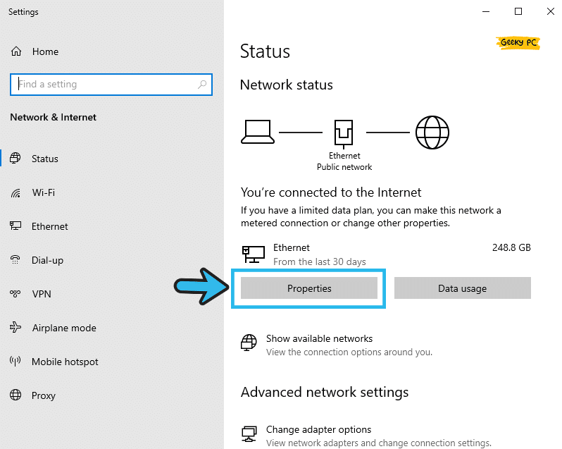 Network Status properties