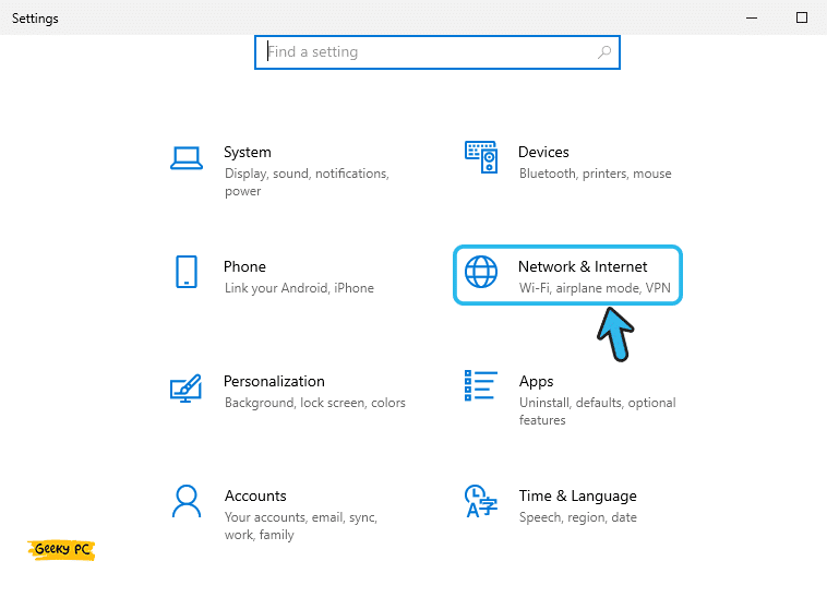 Network and Internet in Windows