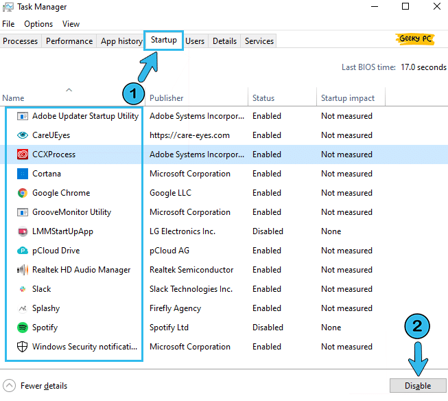 Task Manager startup disable