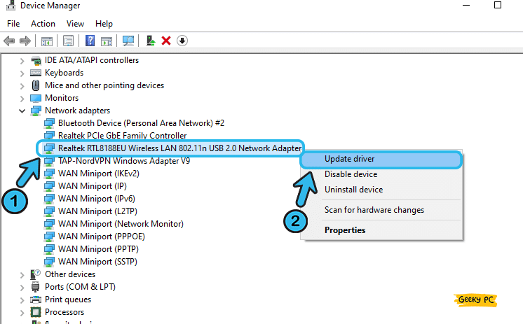 Update Network Adapter Driver