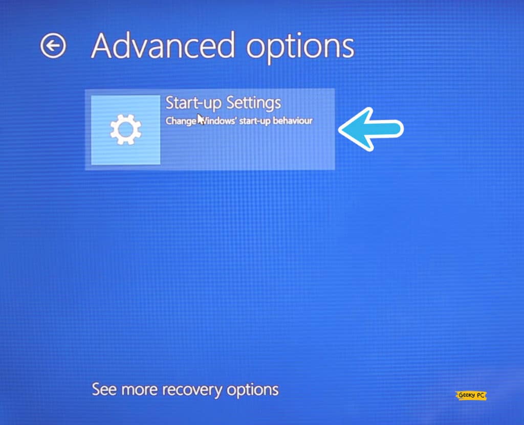 Windows Startup Settings