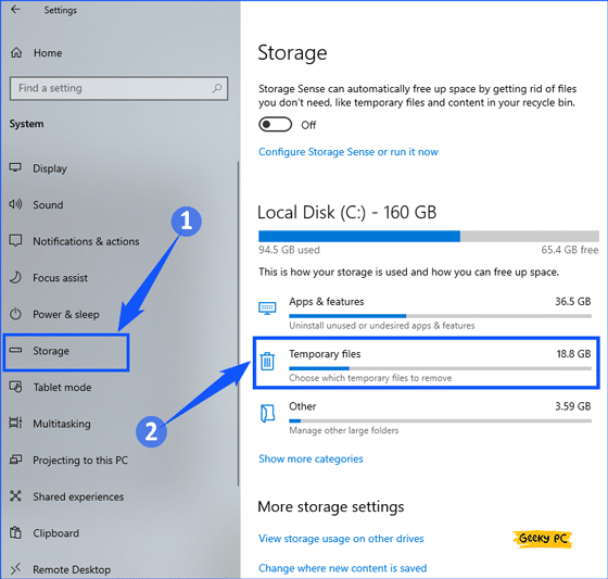 Windows Storage Temporary Files