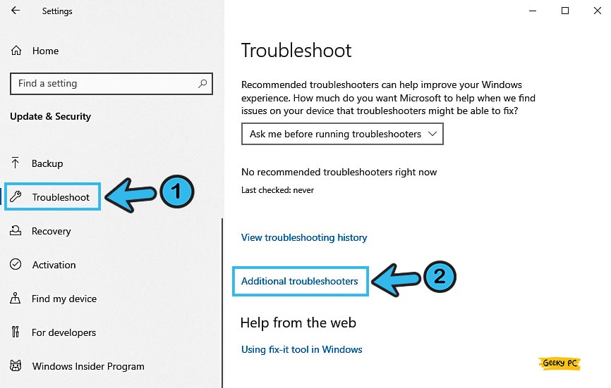 Windows Troubleshoot