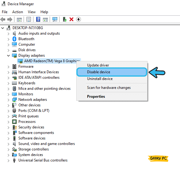 disable display adapter