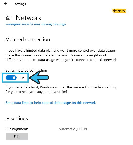 enable Metered Connection